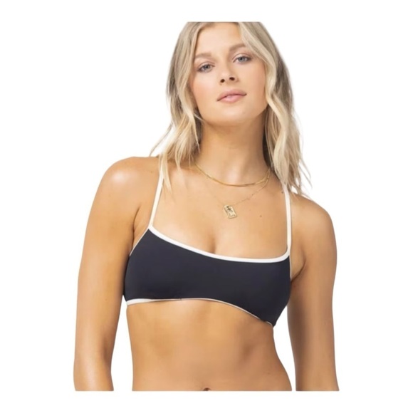 L* Space Pamela Bikini Top - Black /Cream NWT - Picture 1 of 6